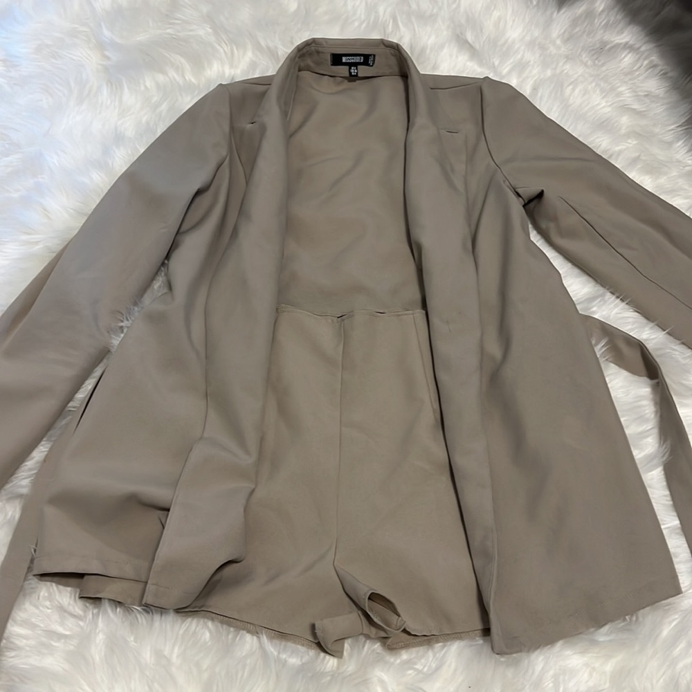 Misguided Tan Blazer Set